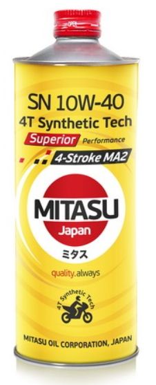 MITASU SUPERIOR 4-STROKE SN/MA2 10W-40 Масло моторное, Полусинтетическое, 1 л