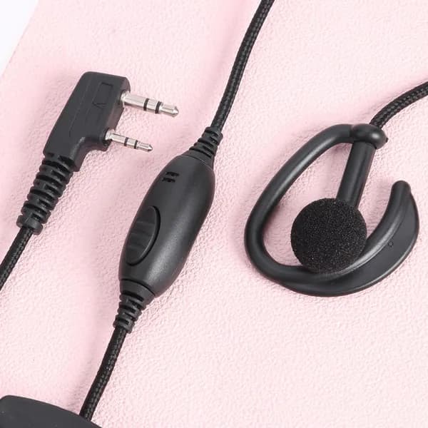 Наушники-гарнитура с PTT и нейлоновой оплёткой, разъём K для раций Kenwood/Baofeng/HYT