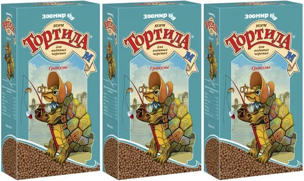 Зоомир Корм для водяных черепах Тортила-М, гранулы, 90 гр, 3 шт/
