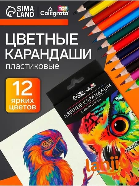 Набор карандашей, вид карандаша: Цветной, 12 шт.