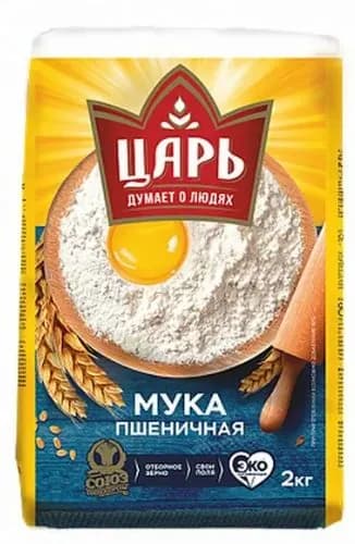 "Царь" Мука пшеничная хлебопекарная в/с 2кг.*2шт.