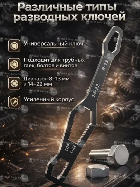 Комплект разводных ключей для дома и мастерской, универсальные регулируемые гаечные ключи разных размеров, прочные инструментальные наборы для ремонта и обслуживания