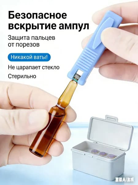 Открывалка пластик 1 шт синий, прозрачный