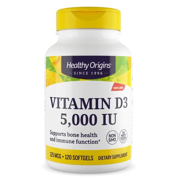 Healthy Origins Витамин D3 120 софтгелей