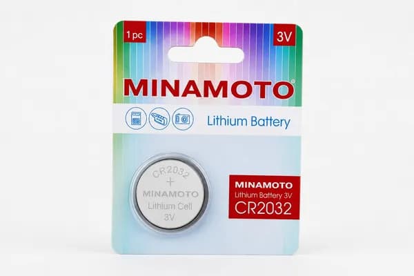 MINAMOTO Батарейка CR2032, Li (литиевый) тип, 220 мА•ч, 3 В, 1 шт