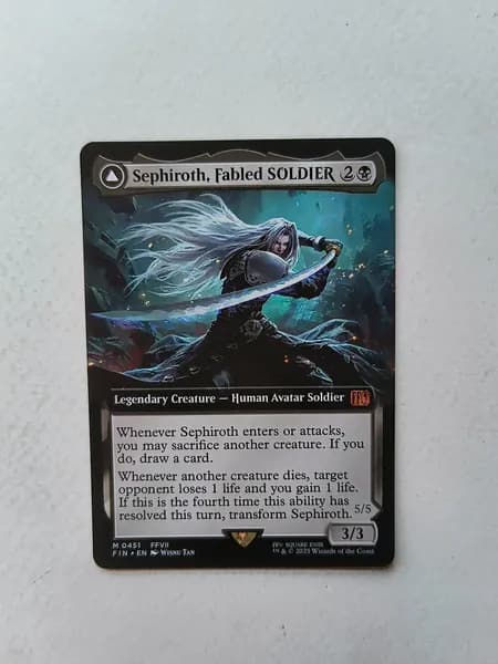 Портативные карты MTG Настройка и прокси Высокое качество без фольги Сефирот, легендарный солдат 451