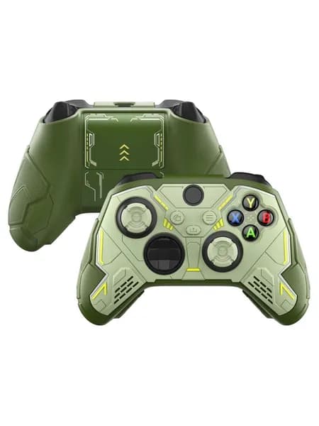 PlayVital Силиконовый чехол Stellar Mecha для Xbox Series X/S, антискользящий с накладками на стики, армейский зелёный и шалфей