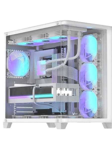Компьютерный корпус Formula V Crystal U2 Floe белый, ATX / Micro-ATX / mini-ITX, USB Type-C, поддержка видеокарт до 410 мм, без блока питания