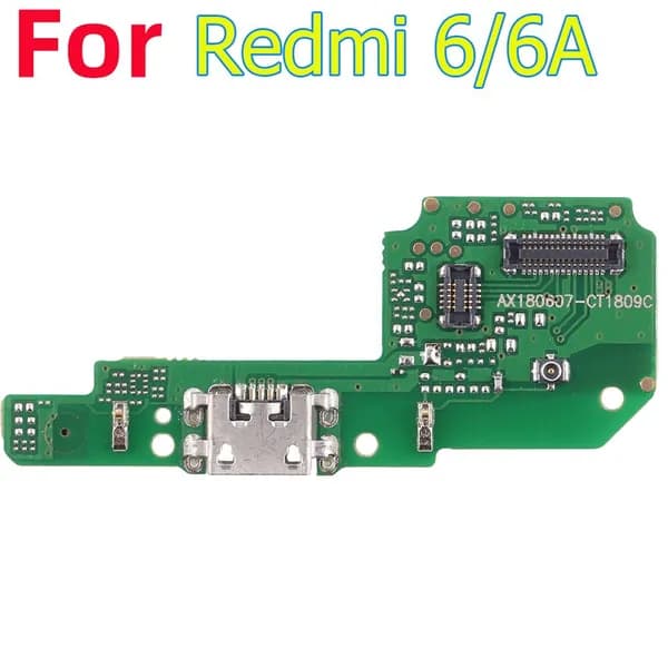 Плата нижняя для Xiaomi Redmi 6/6A шлейф на системный разъем питания / гнездо зарядки телефона Хонор