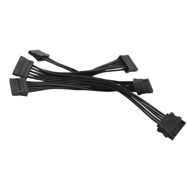 Кабель питания SATA 15-pin: разделитель 1 в 5, для HDD/SSD / расширитель питания. Гибкий"