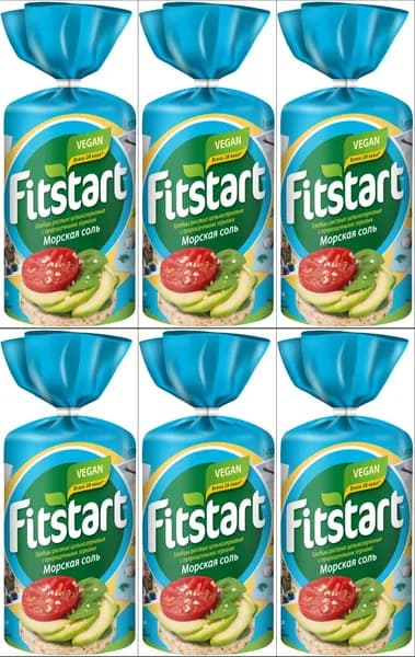 FITSTART хлебцы рисовые Морская соль 90гр. - 6 штук/