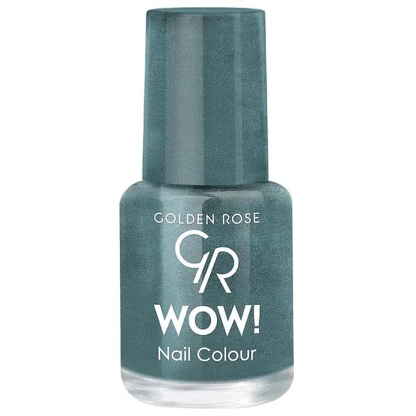 Golden Rose Лак для ногтей изумрудно-зеленый с блестками WOW, тон 118