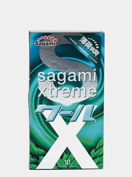 Презервативы с освежающим ментолом Sagami Xtreme Mint 10 шт. ультратонкие 0,04 мм