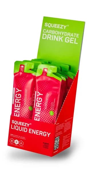 Гели питьевые с электролитами SQUEEZY ENERGY GEL, 60 мл, Малина 12шт.