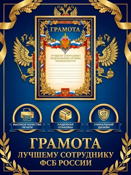 Грамота лучшему лучшему сотруднику ФСБ