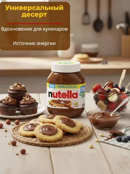 Nutella паста орехово-шоколадная 1 кг/ Нутелла 1кг(Германия)