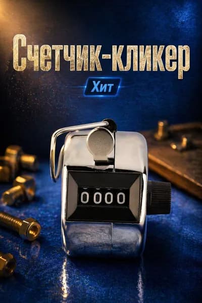 Механический ручной счетчик-кликер 0 9999, серебристый