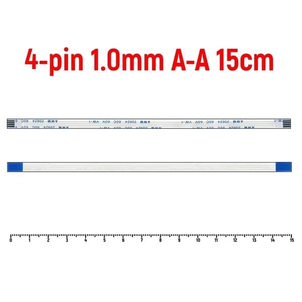 FFC Шлейф 4-pin Шаг 1.0mm Длина 15cm Прямой A-A