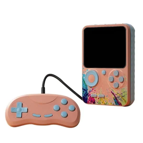 Портативная игровая консоль 500 в 1, Ослепительно Розовый - Двойной