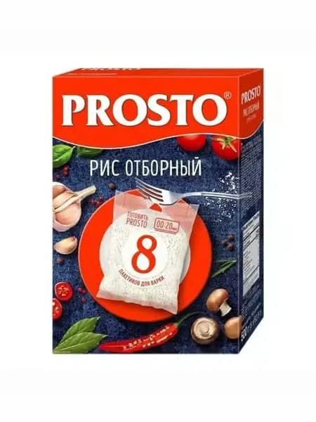 Рис Prosto Отборный в пакетиках для варки 8 порций 500 г