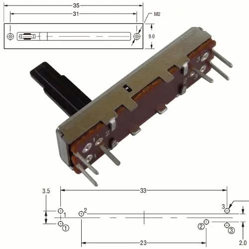 RP3520S-B1M 2x1МОм ползунковый резистор (1шт)