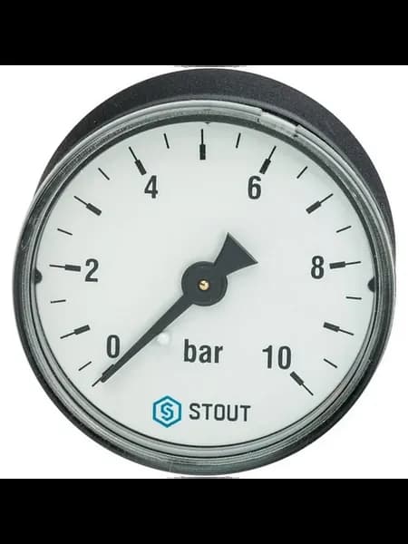 Манометр аксиальный STOUT, корпус Dn 50 мм 1 4, 0.10 бар