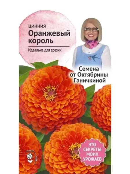 Семена Цинния Оранжевый король Октябрины Ганичкиной