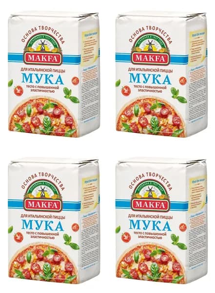 Макфа Мука для итальянской пиццы, 1 кг, 4 уп