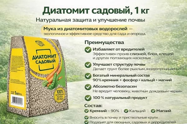Диатомит(мука из диатомитовых водорослей) садовый 1 кг