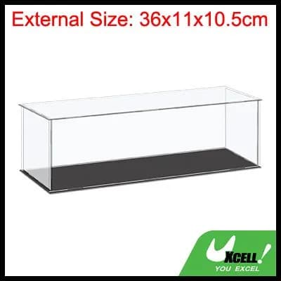 Прозрачный акриловый бокс для коллекций, 36x11x10.5 см, защита от пыли, для поделок и коллекций