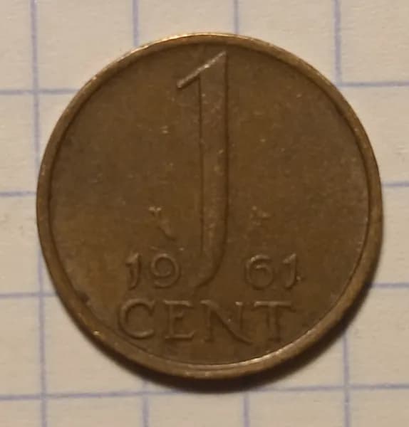 Монета Нидерланды 1 цент 1961