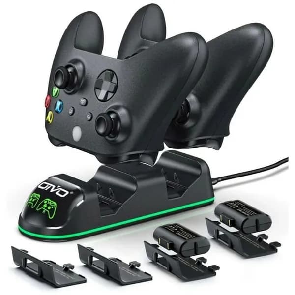 Зарядная станция OIVO для 2-х геймпадов Microsoft XBOX One, Series XS + 2 аккумулятора 1300 мАч (IV-X131)