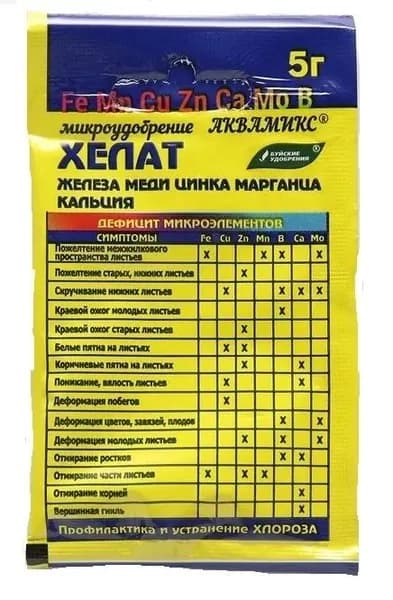 АКВАМИКС для всех типов культур 5 г комплекс микроэлементов Буйские Удобрения