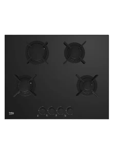 Варочная панель газовая BEKO HING 642202 SB, мощность 7400 Вт, электроподжиг, черная