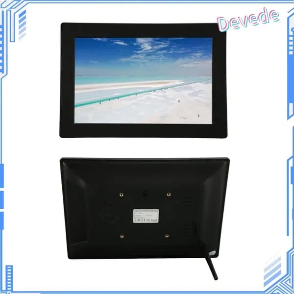 10 Inch Digital Photo Frame, Поддерживает мультимедийный контент и дистанционное управление, для улучшения интерьера Черный американский стандарт