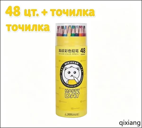 Детские цветные карандаши с точилкой в тубусе