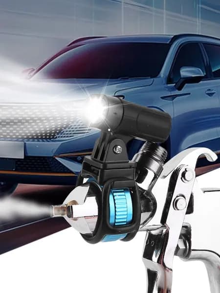 Универсальный фонарь для краскопульта с регулируемым креплением и встроенным аккумулятором
