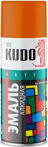 KUDO KU-1019 Эмаль аэрозольная алкидная оранжевая (0,52л)