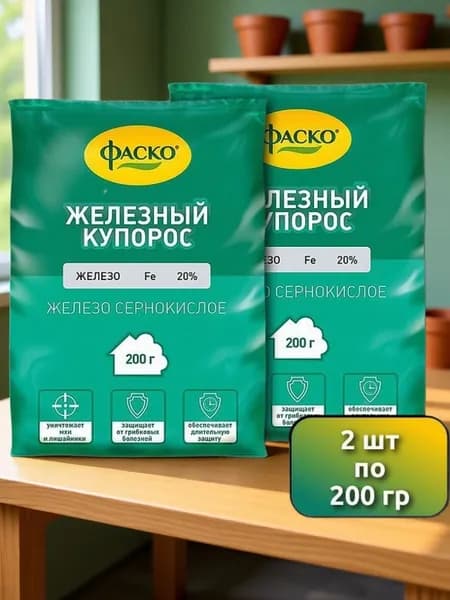 ФАСКО , Железный купорос 200 г , антисептическое средство , 2 шт