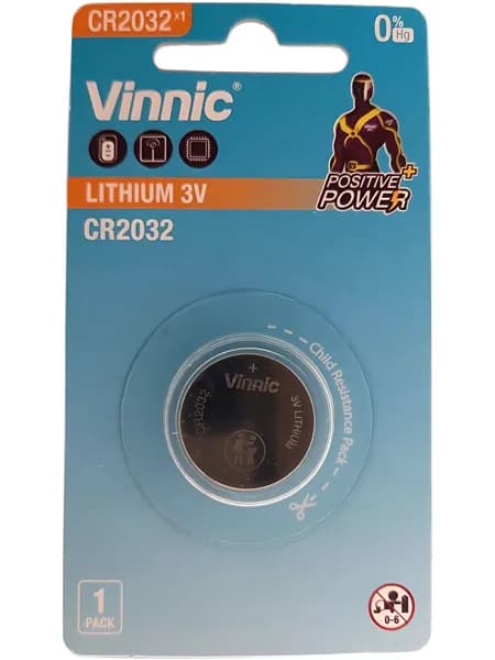 Батарейка CR2032 VINNIC литиевая 3В дисковая (бл1)