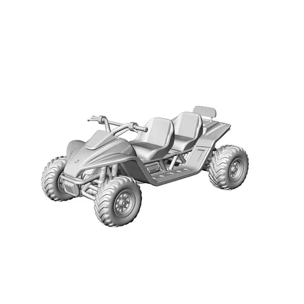 Сборная модель 1/160: 3D-печать взрослого двухместного пляжного мотоцикла, миниатюра для прибрежной сцены