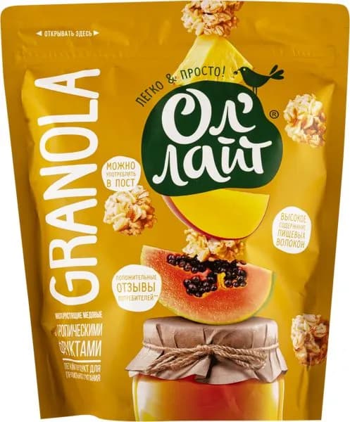 Мюсли Ол Лайт тропические фрукты НоваПродукт м/у, 280 г