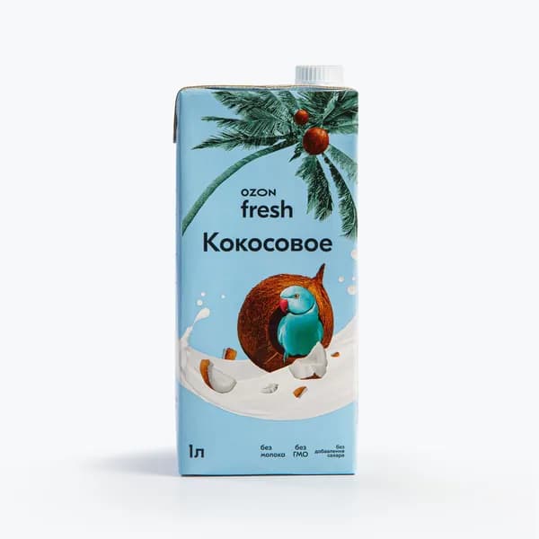 Растительный напиток кокосовый, без сахара 1 л, Ozon fresh