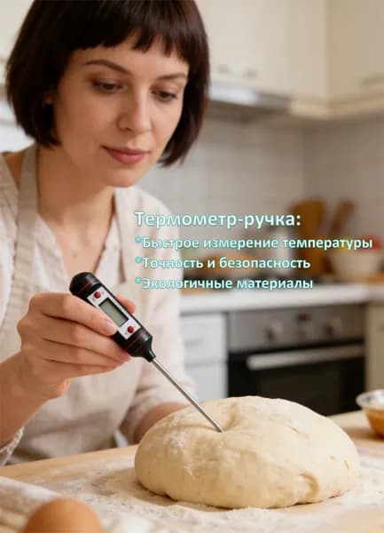 Цифровой кухонный термометр для еды с щупом
