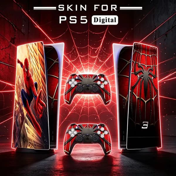 Наклейка для PS5 Digital, защитная пленка для консоли и геймпада, полный набор