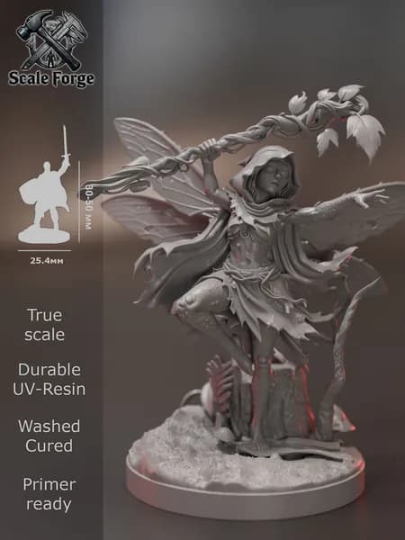 Лесная фея волшебница. Миниатюра ДнД для настольных игр и покраски. Pathfinder. DnD.