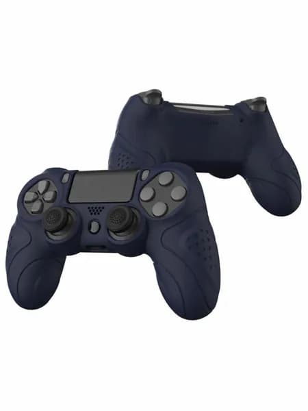 Мягкий силиконовый чехол для геймпада PS4, противоскользящий, темно синий