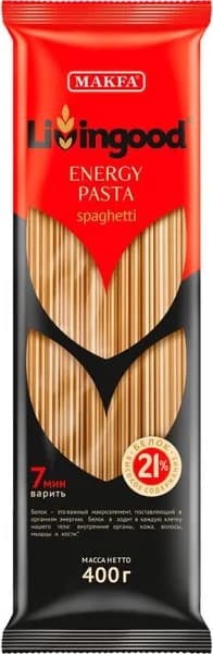 Макароны Livingood Energy Pasta Spaghetti 400г