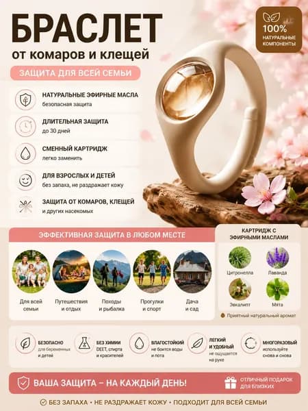 Браслет от комаров/браслет от комаров и клещей,1 шт.