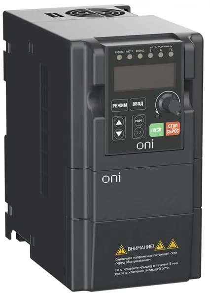 Преобразователь частоты ONI A150-21-075HT 220В 1Ф 0,75кВт 5А со встроенным тормозным модулем